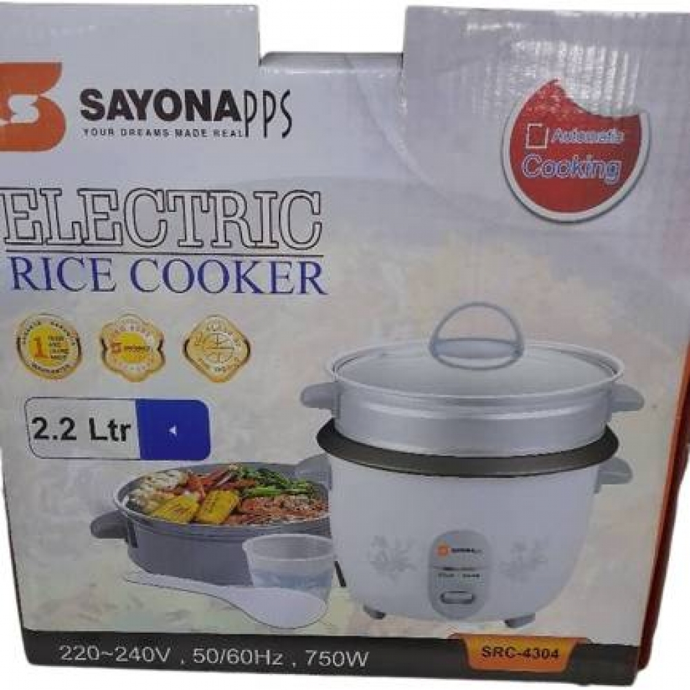 Electric Rice Cooker With Removable Steam 2.2Litres SRC-4304